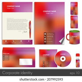 Business style (corporate identity) template 7: blank, card, pen, cd, note-paper, envelope, flash memory