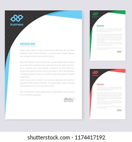 Business style Cyan and Black Color letter head templates for your project design, Vector illustration