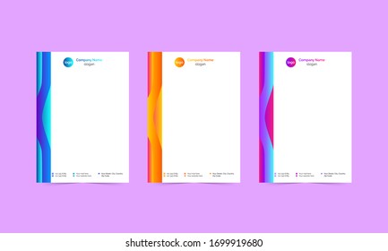 Business Style Gradient Color Letter Head Design Template Vector Pro Illustration
