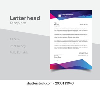 Business style gradient letter head templates for corporate identity, Vector illustration.