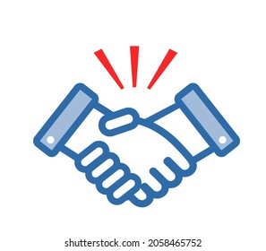 Business style handshake icon illustration