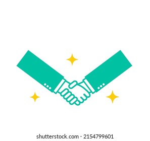 Business style handshake icon illustrations