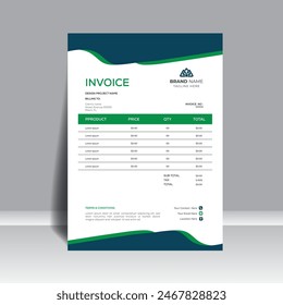 Business style invoice template unique stylish design for your project.
