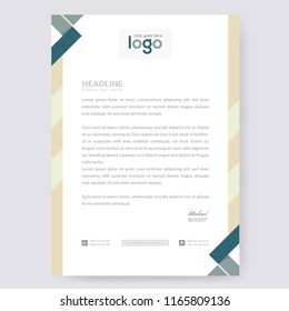 Business Style Letter Head Templates For Your Project Design, Vector Illustration