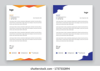Business style letter head templates for your project design, Vector illustration
