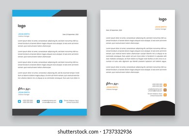 Business style letter head templates for your project design, Vector illustration
