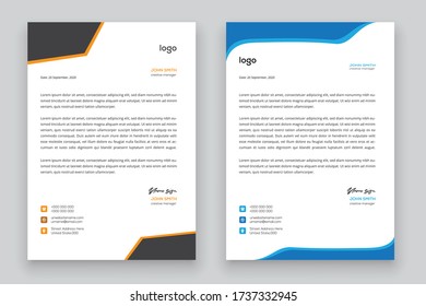 Business style letter head templates for your project design, Vector illustration
