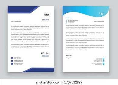 Business style letter head templates for your project design, Vector illustration
