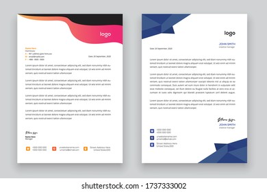 Business style letter head templates for your project design, Vector illustration
