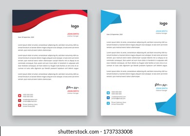 Business style letter head templates for your project design, Vector illustration
