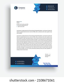 Business style letter head templates for your project design, blue, green, and red colors, creative modern letterhead design template for your project