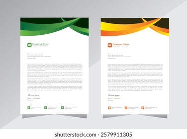 Business style letter head templates for your project design, company and business letterhead design, A4 size letterhead design, Vector illustration.