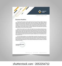 Business style letterhead design. Template letterhead design for business corporate. Ready ti print on paper.