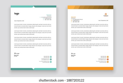 Business style letterhead template design for project