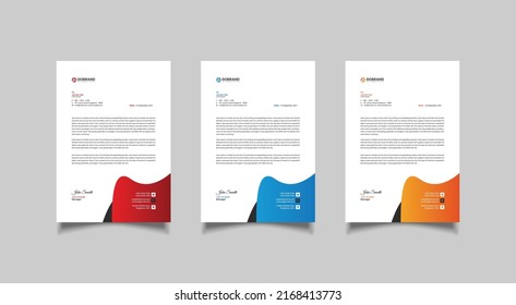 Business style letterhead templates design for your company project design