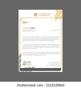 Business style letterhead templates for your project design yellow color