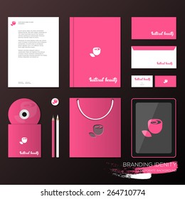 Business style templates with floral symbol
