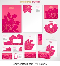 Business style templates with flowers. Vector