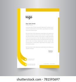 Business style yellow letter head templates for your project design, Vector illustration.