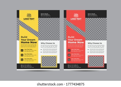 Business Stylish Construction Flyer,
vector illustration Design Template.