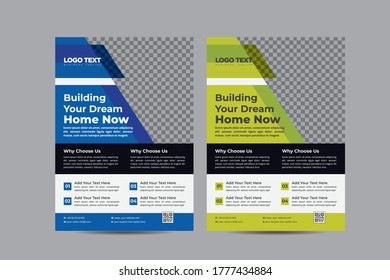 Business Stylish Construction Flyer,
vector illustration Design Template.