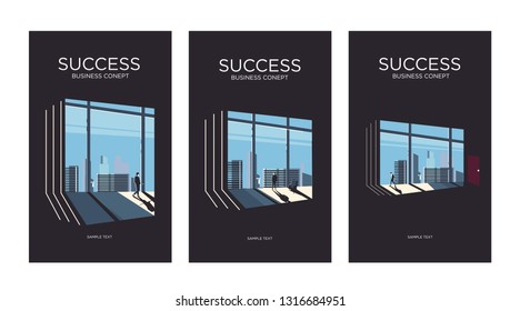 Business Success Concept. Entrepreneur business man leader. Book Cover. Templates