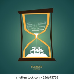business success concept in hourglass illustration