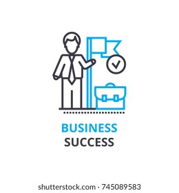 Business success concept , outline icon, linear sign, thin line pictogram, logo, flat vector, illustration