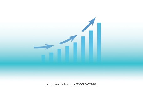 business success concept. business person pointing growing line with virtual bar chart show profit and revenue growth of company with copy space for add text and design