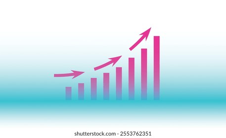 business success concept. business person pointing growing line with virtual bar chart show profit and revenue growth of company with copy space for add text and design