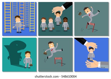 Business success concept set. Flat design, vector illustration