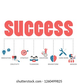 Business and success concept Trendy flat design.