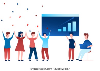 Business Success concept, A business tutor explains a teamwork plan.