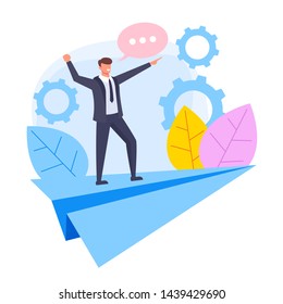Business success concept. Vector flat cartoon design graphic illustration