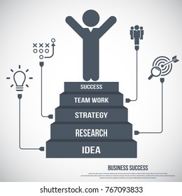 Business success concept . Vector illustration.
