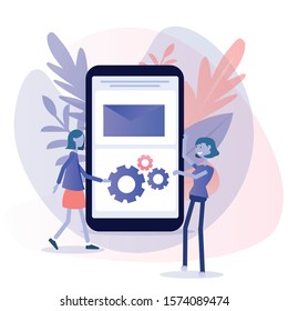 Business success. Flat cartoon style. Vector illustration