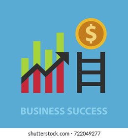 Business success flat concept business. Vector illustration