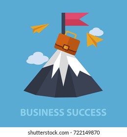 Business success flat concept business. Vector illustration