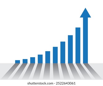 Business success graph - vector illustration showing growth, progress, and achievement in minimalistic style