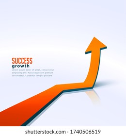 Business Success Growth Arrow Moving Upward Background