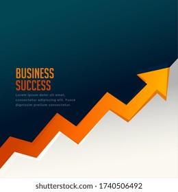 business success growth arrow with upward arrow