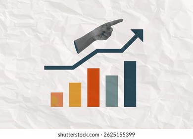 business success growth investment achievement concept collage hand halftone trendy. vector illustration leadership strategy marketing goal corporate finance development. management financial.