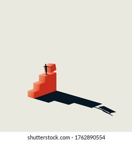 Business success and growth vector concept. Building stairs. Symbol of ambition, motivation and success. Eps10 illustration.