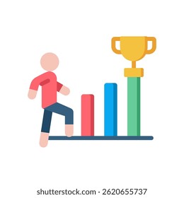 Business Success Icon Flat Vector Illustration