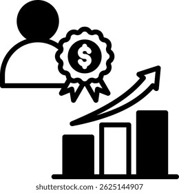 Business Success Icon Mixed Vector Illustration