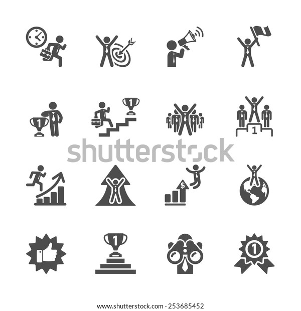 Business Success Icon Set Vector Eps10 Stock Vector (Royalty Free ...