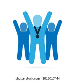 Business success icon. Winner concept symbol on white background. Vector illustration.