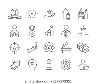 Business and Success Icons - Vector Line. Editable Stroke.