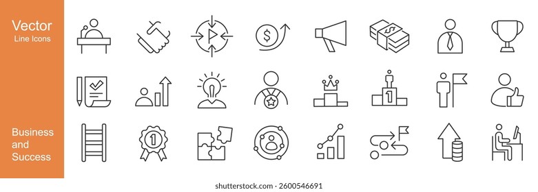 Business and Success Icons - Vector Line. Editable Stroke.