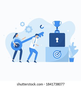 Business success key illustration concept. Illustration for websites, landing pages, mobile applications, posters and banners.